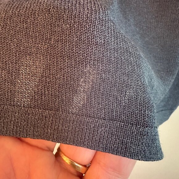 Eileen Fisher Teal V-Neck Sweater – Italian Yarn – Beaded Neckline – Size Medium - Picture 2 of 5